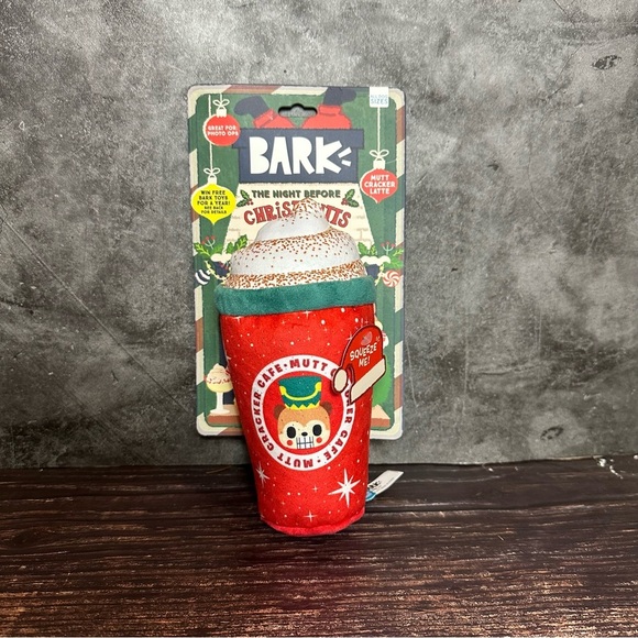 Bark Box Night Before Chrismutts Mutt Cracker Latte Plush Sqeak Dog Toy-8 in - Picture 1 of 6